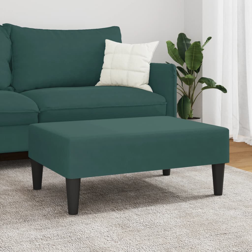 Repose-pied vert foncé 77x55x31 cm velours - XIOS