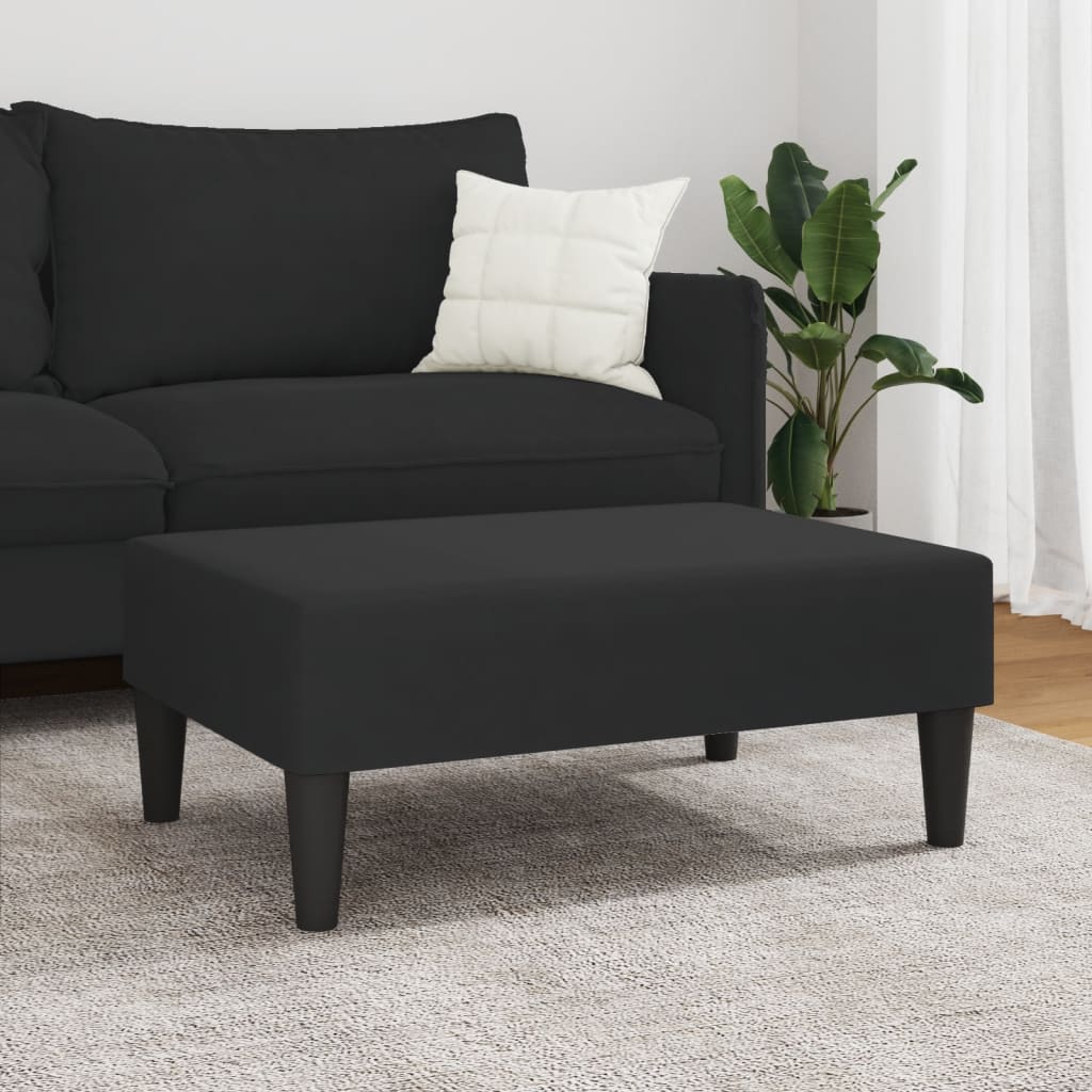Repose-pied noir 77x55x31 cm velours - XIOS