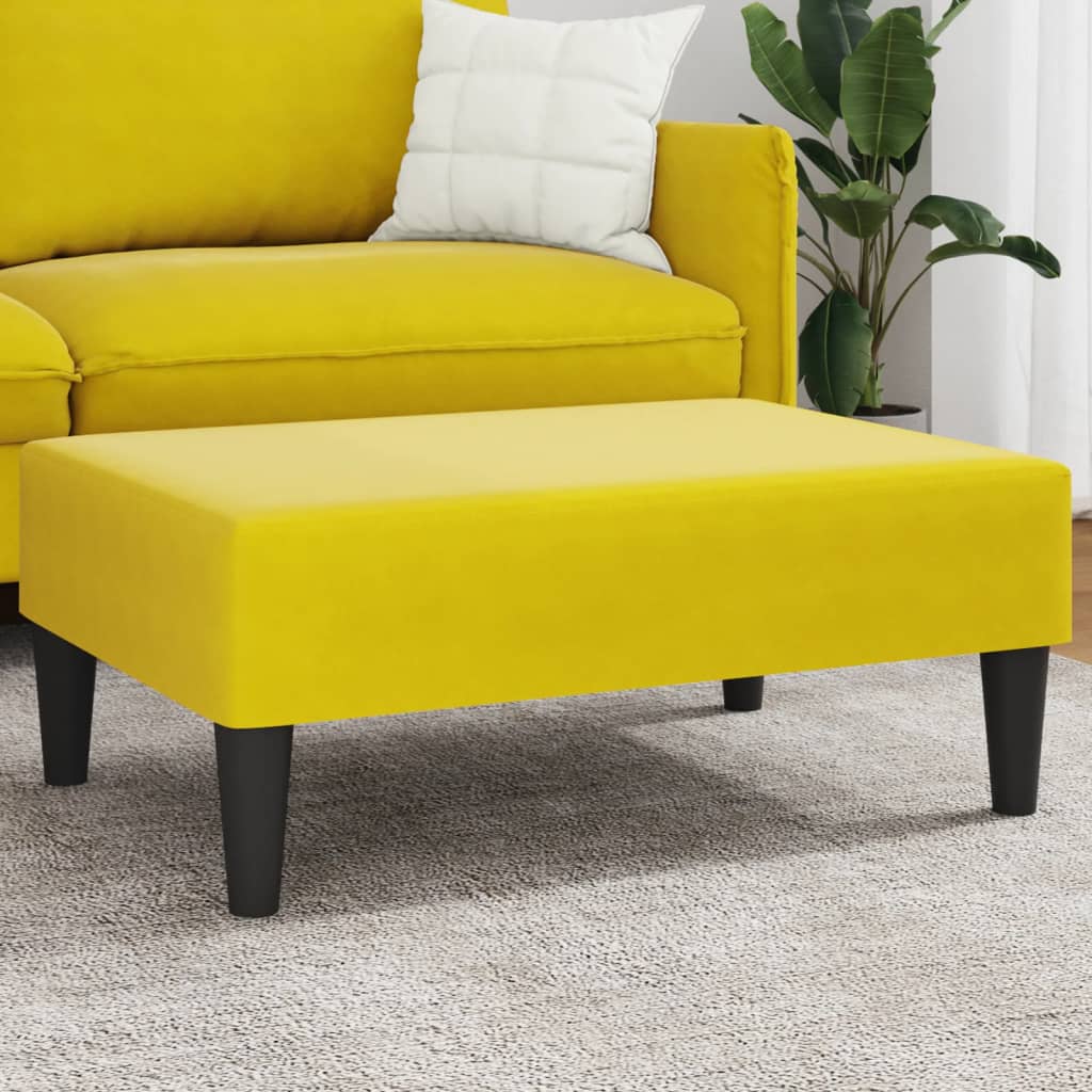 Repose-pied jaune 77x55x31 cm velours - XIOS
