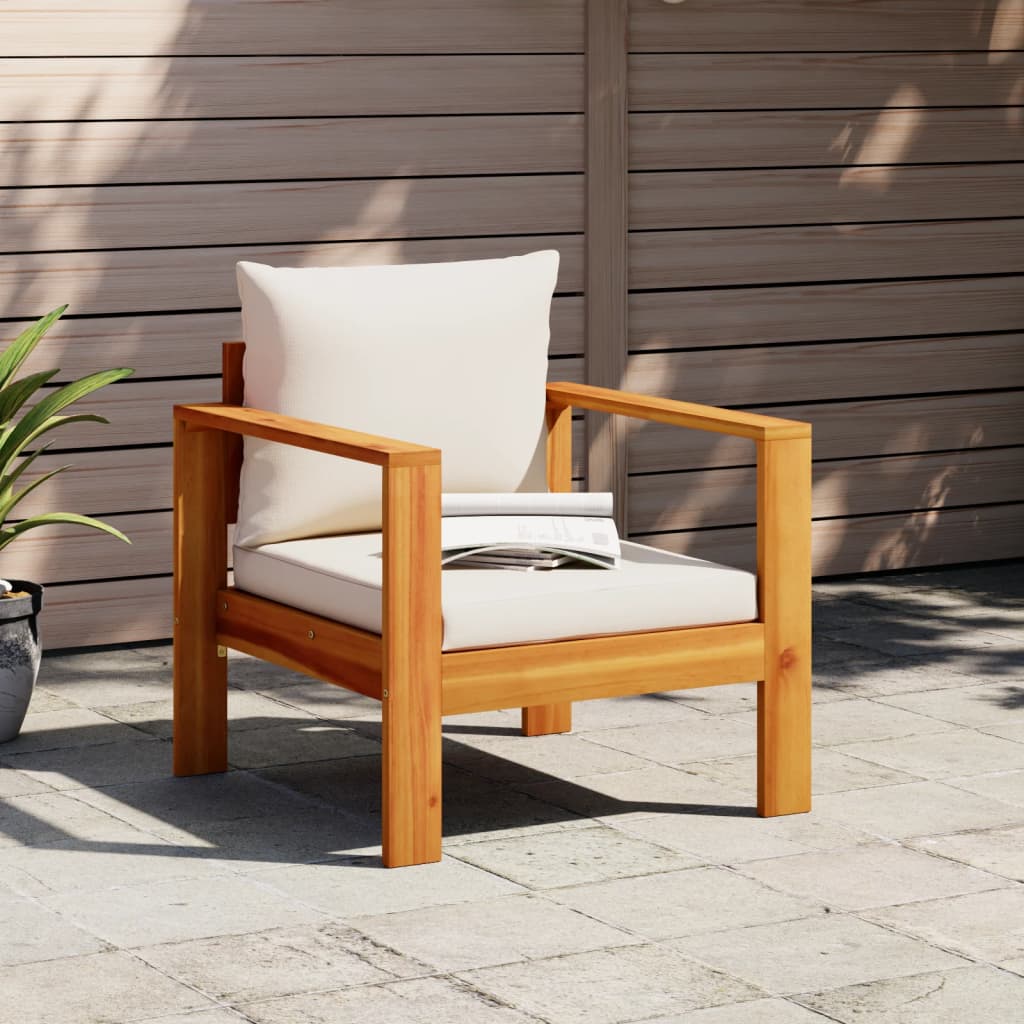 Chaise de jardin avec coussins bois massif d'acacia Éléments pour canapés modulables de jardin vidaXL