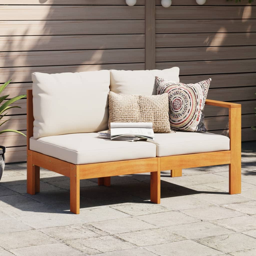 Canapé de jardin avec 1 accoudoir 2 places bois massif d'acacia Éléments pour canapés modulables de jardin vidaXL