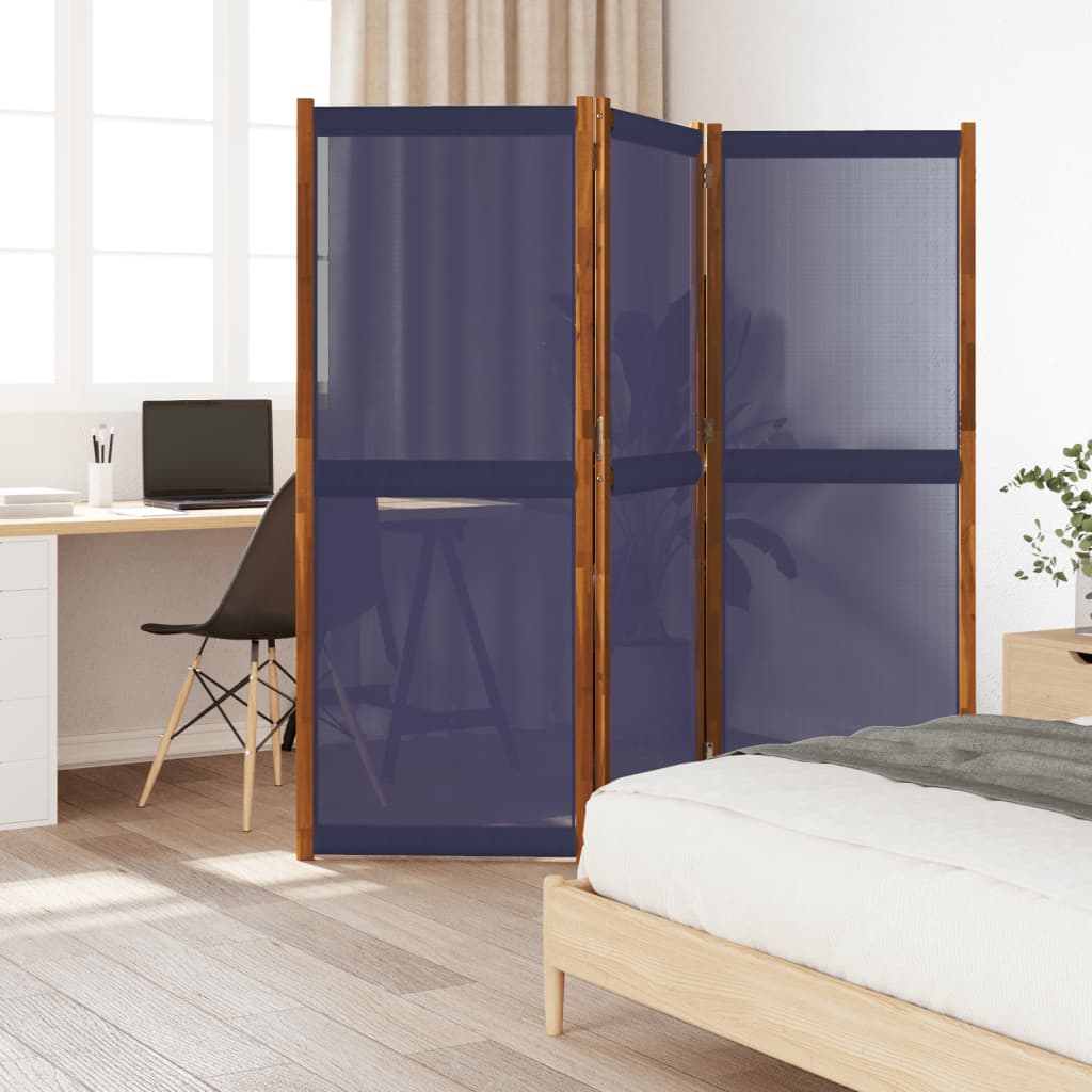 Cloison de séparation 3 panneaux bleu foncé 210x180 cm - XIOS