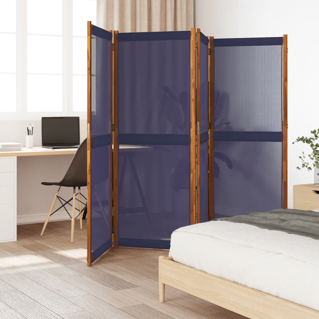 Cloison de séparation 4 panneaux bleu foncé 280x180 cm - XIOS