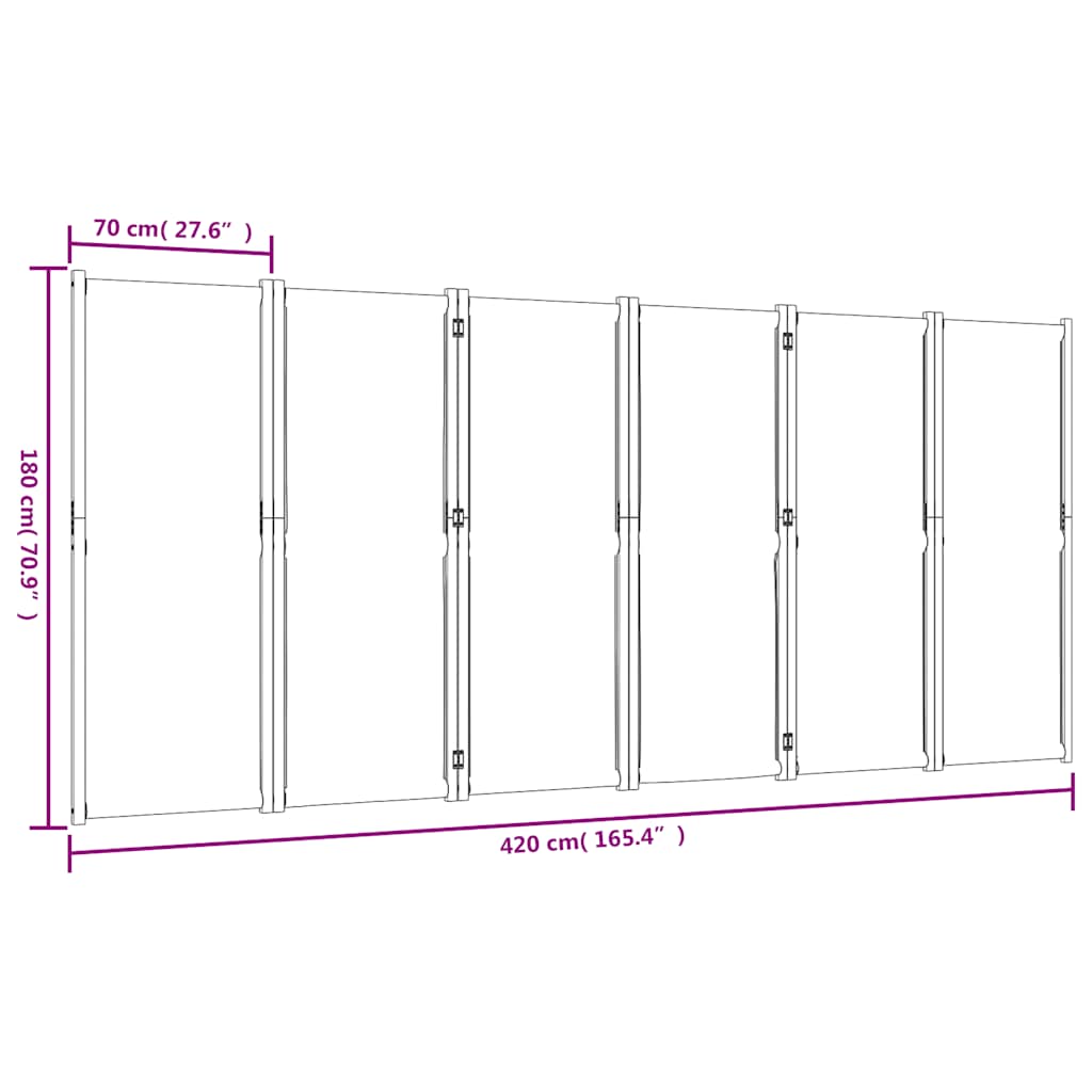 Cloison de séparation 6 panneaux bleu foncé 420x180 cm - XIOS