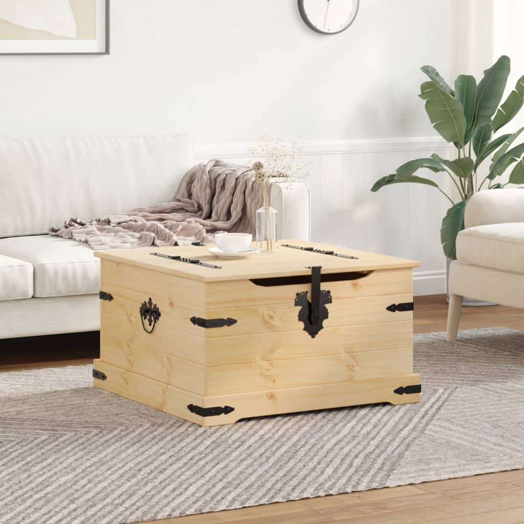 Boîte de rangement Corona 78x78x45 cm bois de pin massif - XIOS