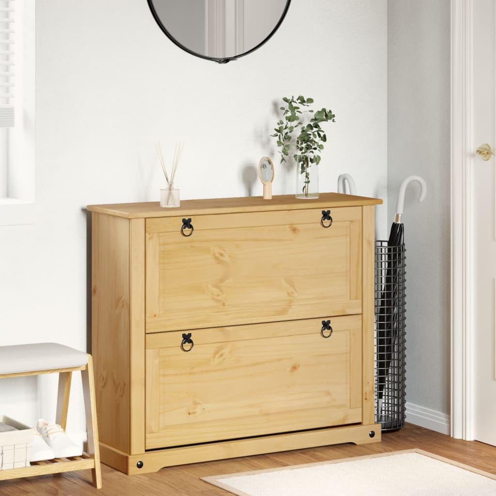 Armoire à chaussures Corona 99x32x85 cm bois de pin massif - XIOS