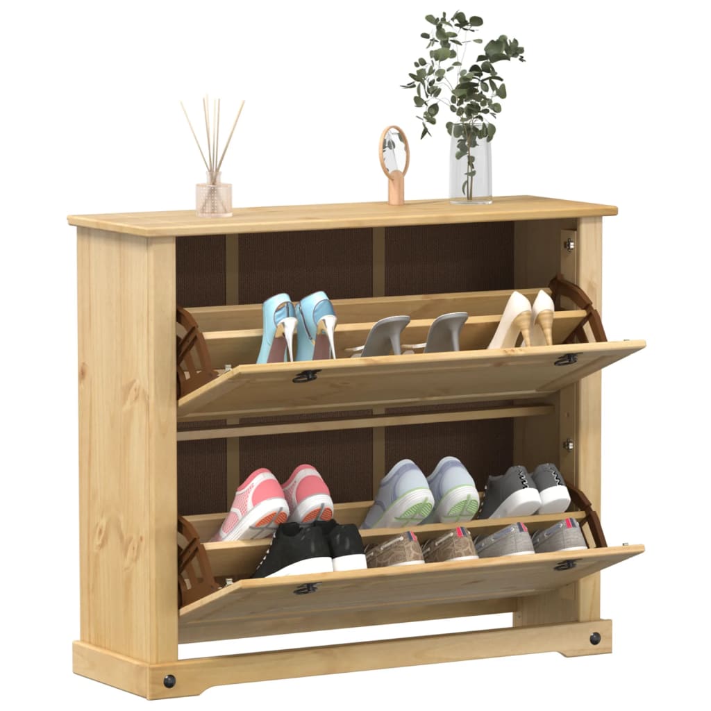 Armoire à chaussures Corona 99x32x85 cm bois de pin massif - XIOS