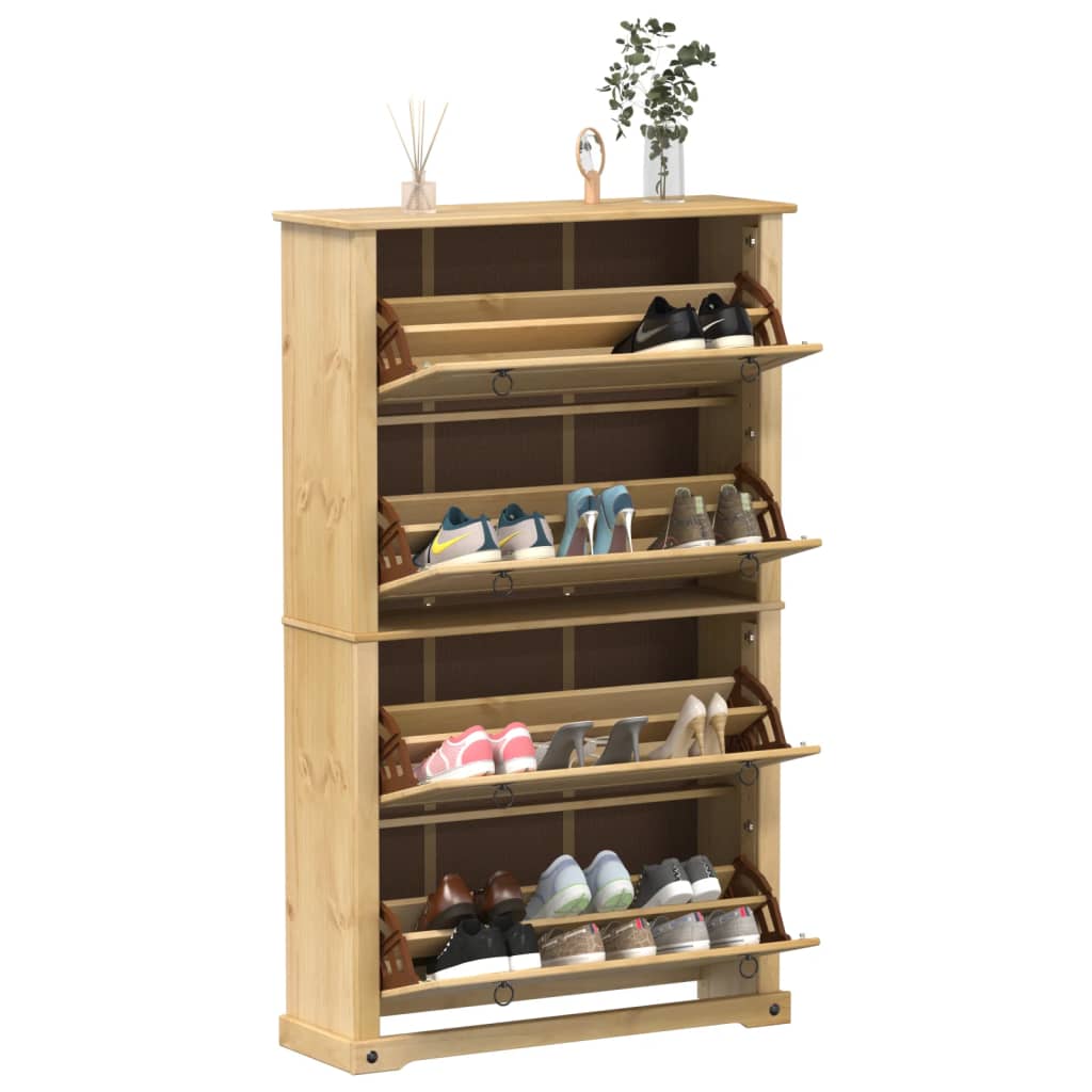 Armoire à chaussures Corona 99x32x163,5 cm bois de pin massif - XIOS