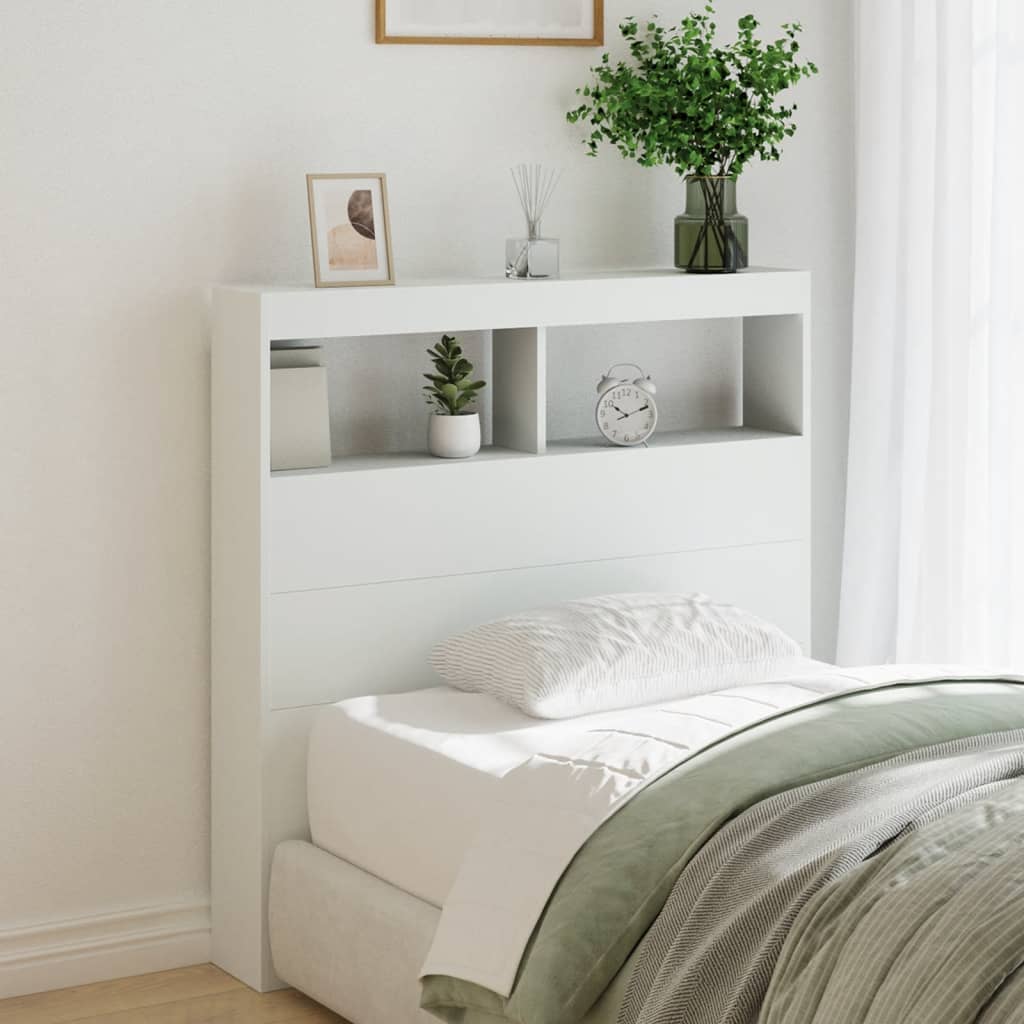 Armoire tête de lit avec LED blanc 100x17x102 cm - XIOS