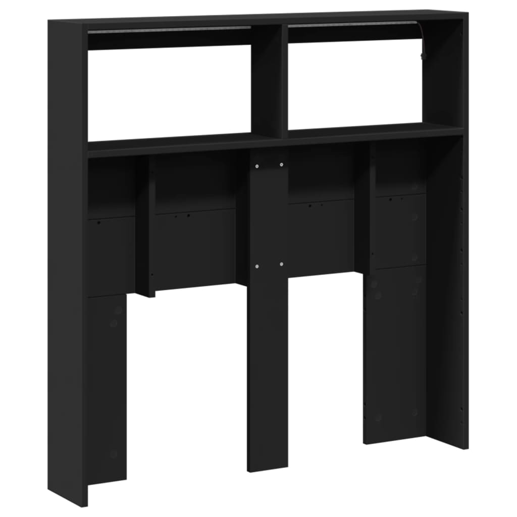 Armoire tête de lit avec LED noir 100x17x102 cm - XIOS