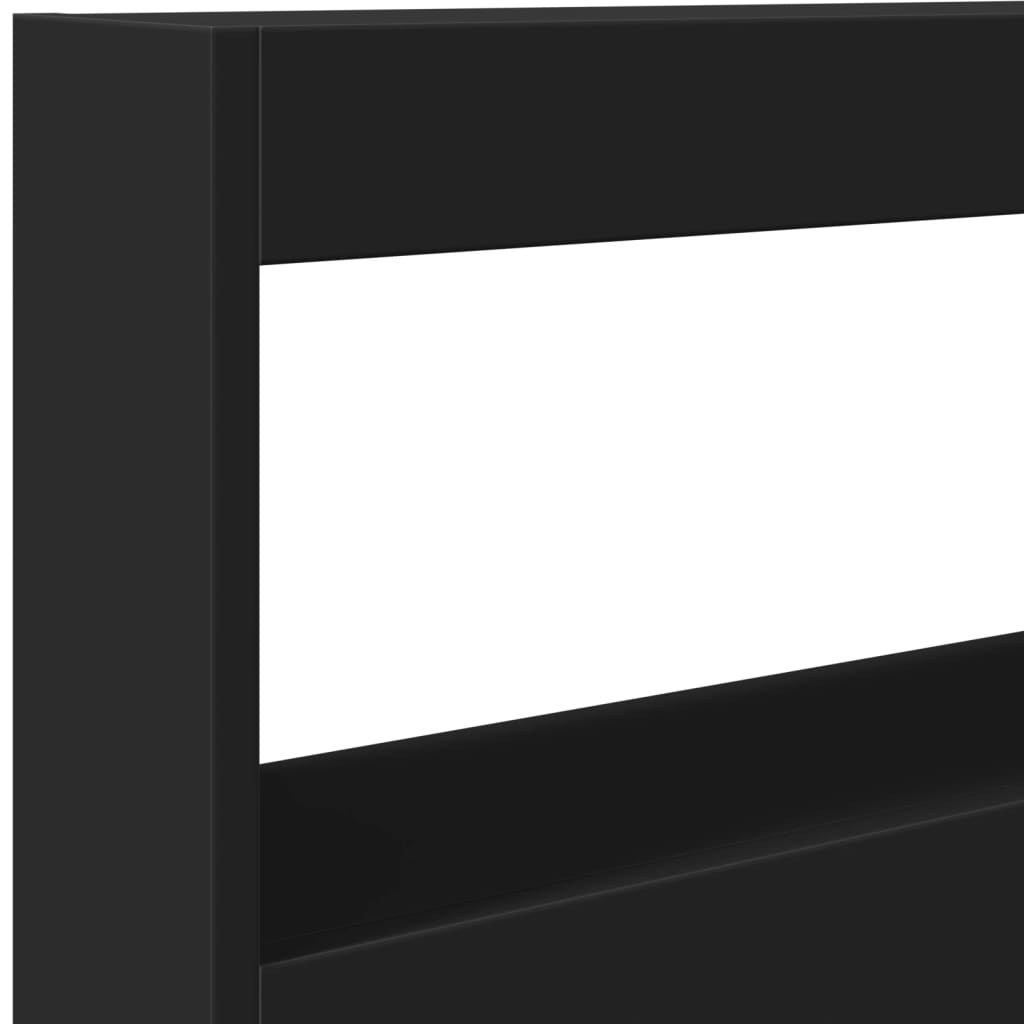 Armoire tête de lit avec LED noir 100x17x102 cm - XIOS