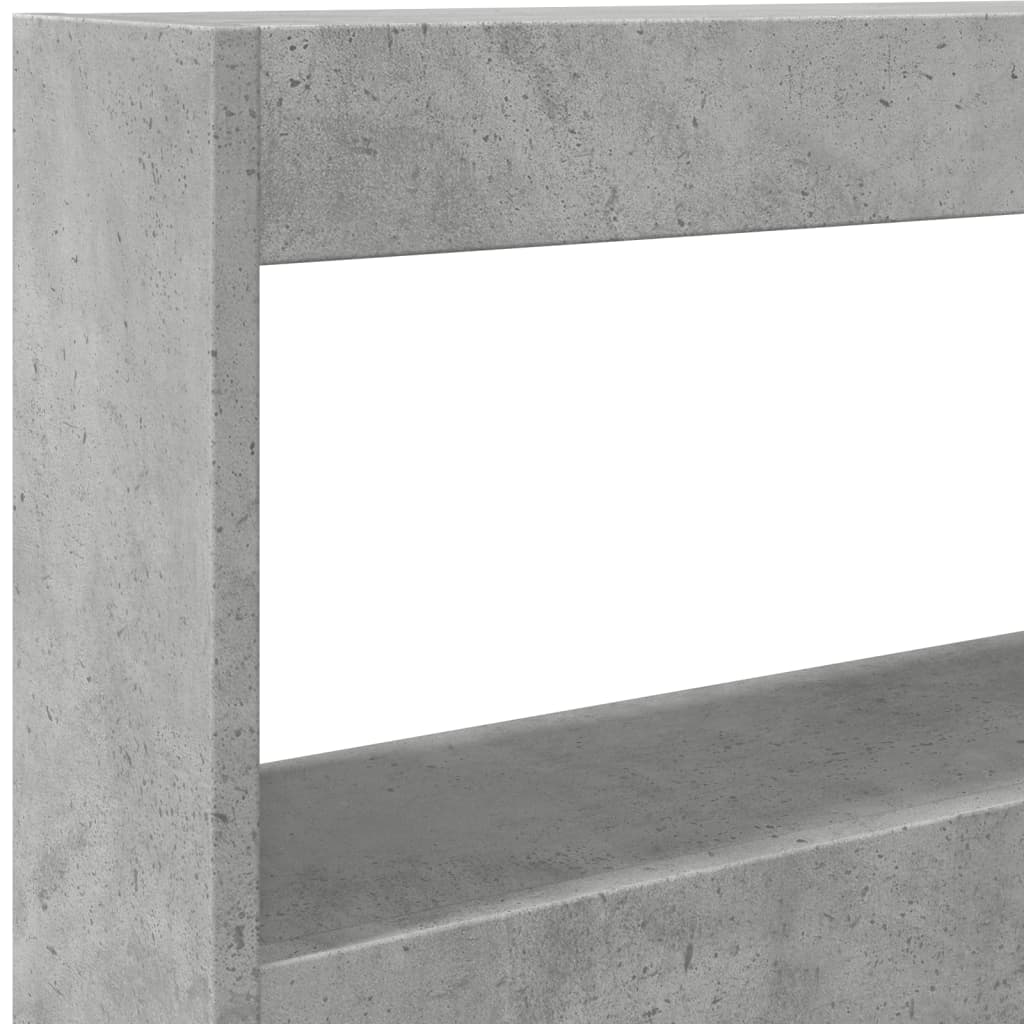 Armoire tête de lit avec LED gris béton 100x17x102 cm - XIOS
