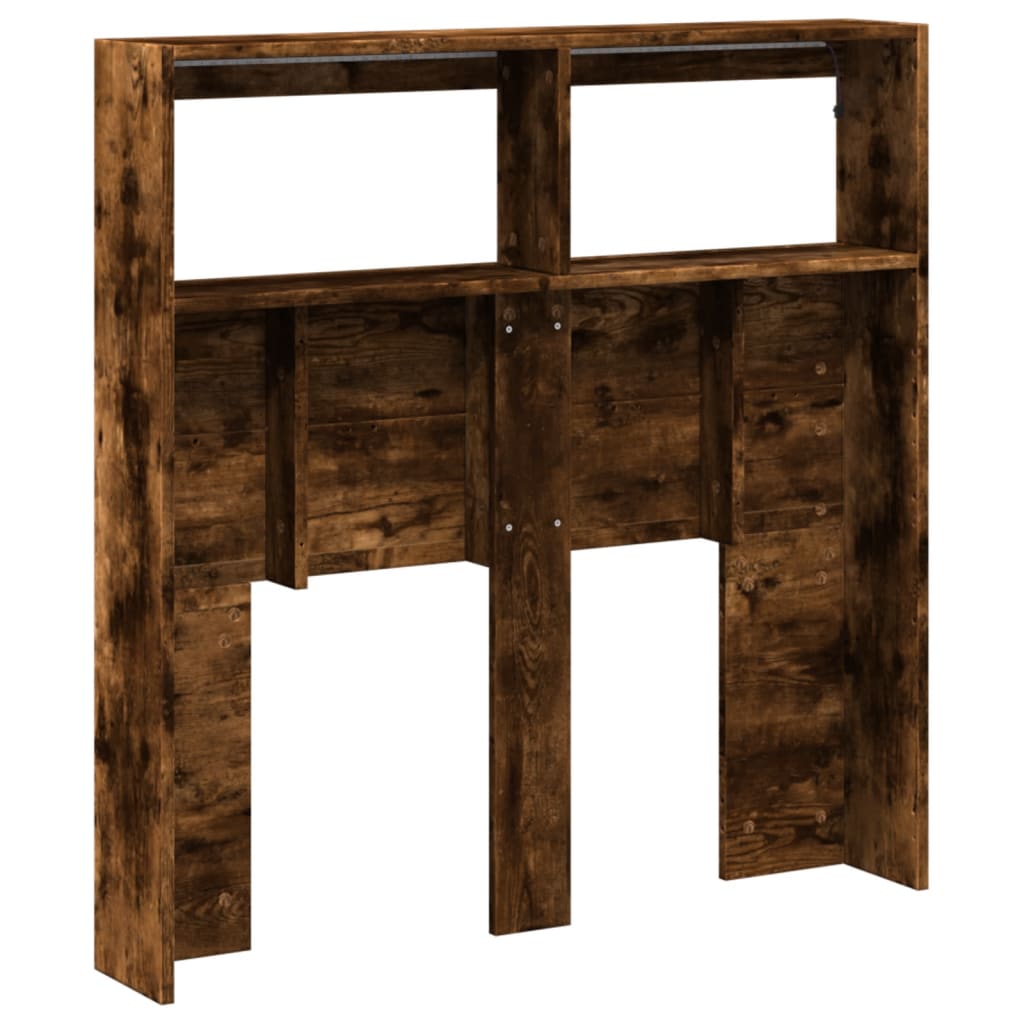 Armoire tête de lit avec LED chêne fumé 100x17x102 cm - XIOS