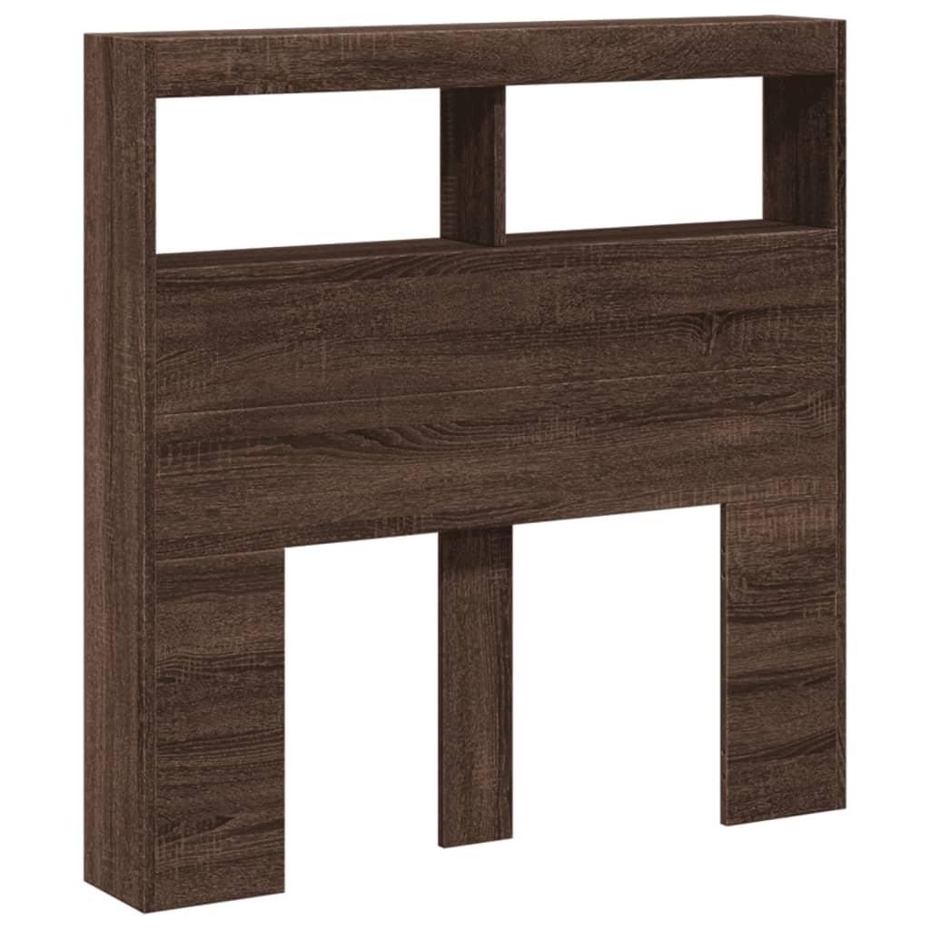 Armoire tête de lit avec LED chêne marron 100x17x102 cm - XIOS