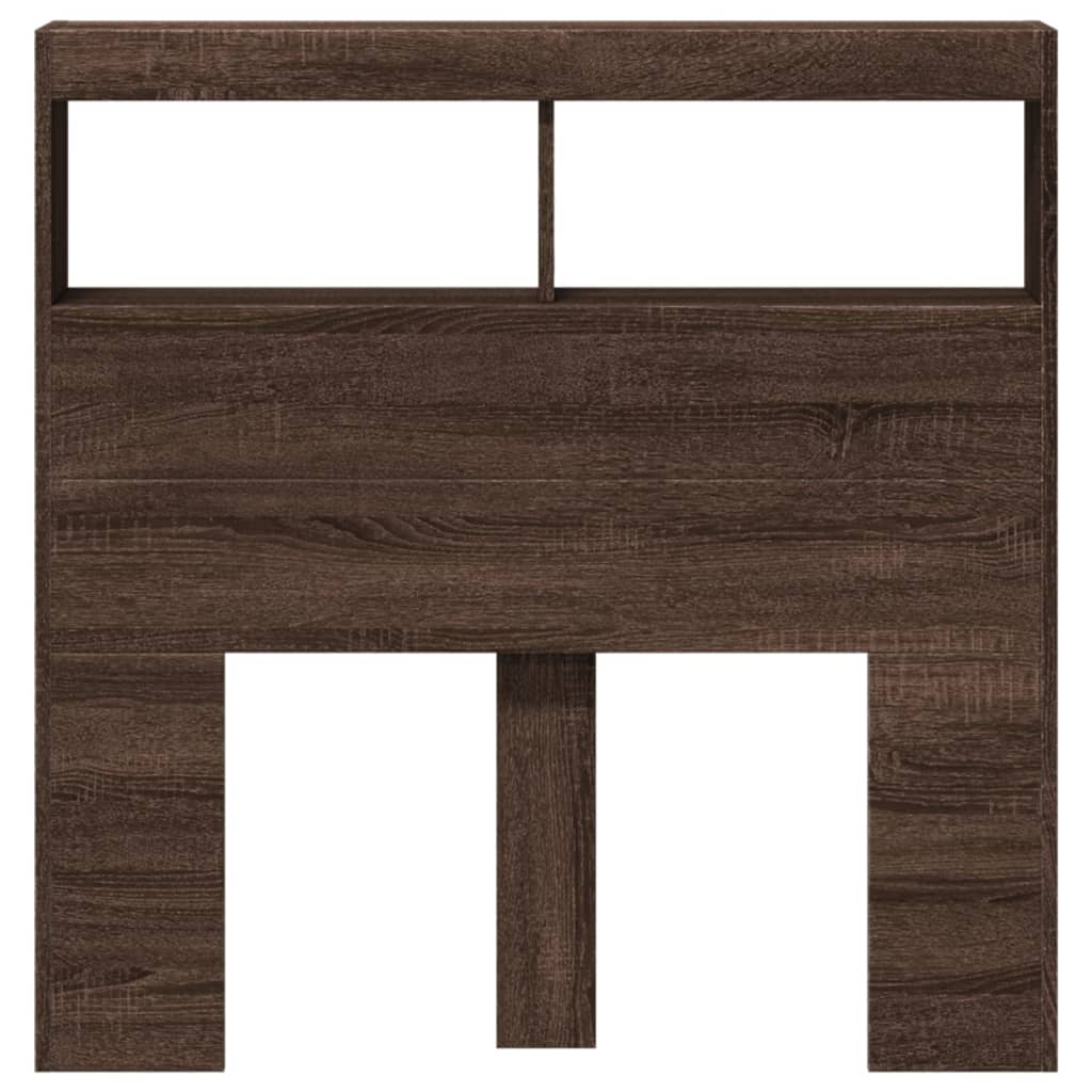 Armoire tête de lit avec LED chêne marron 100x17x102 cm - XIOS