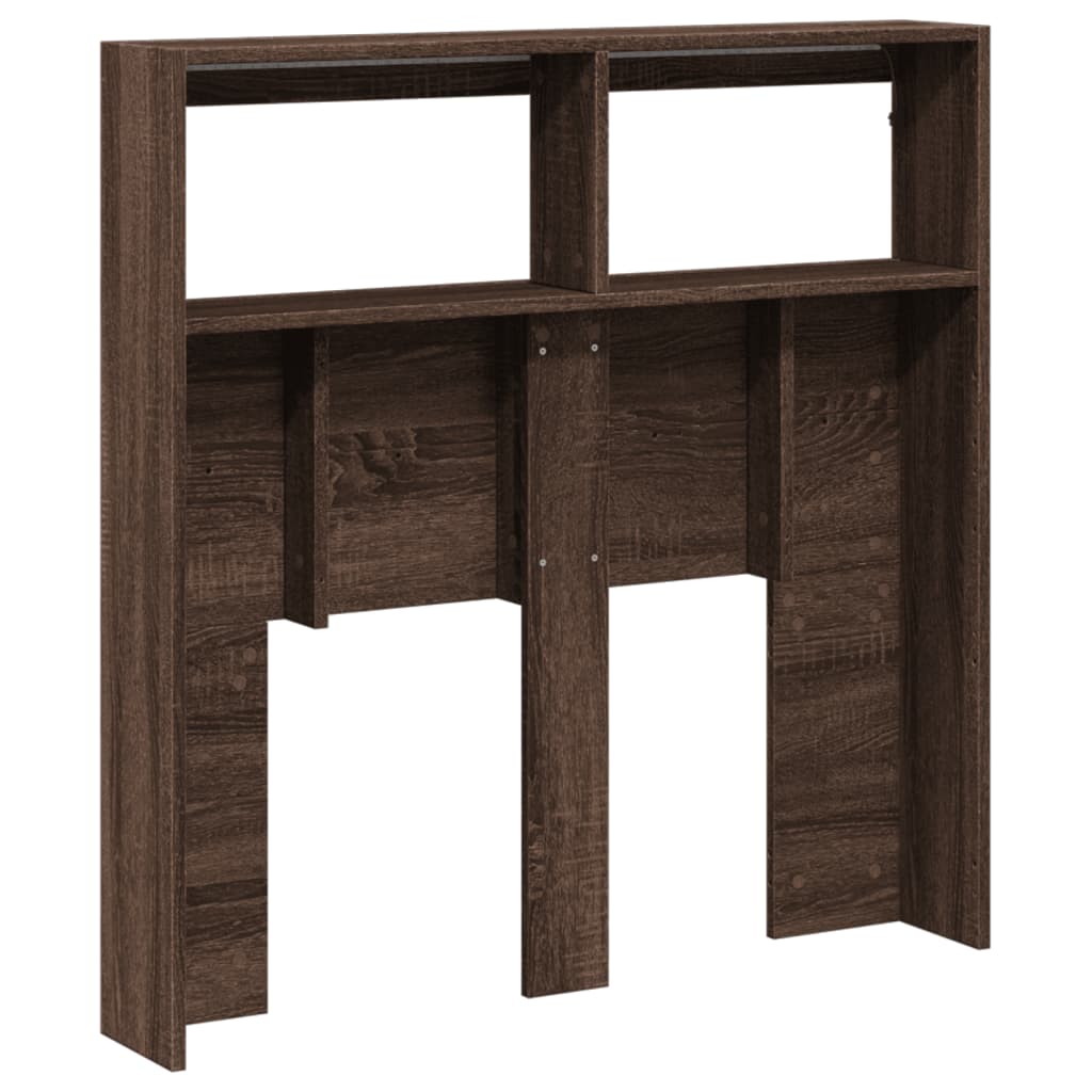 Armoire tête de lit avec LED chêne marron 100x17x102 cm - XIOS