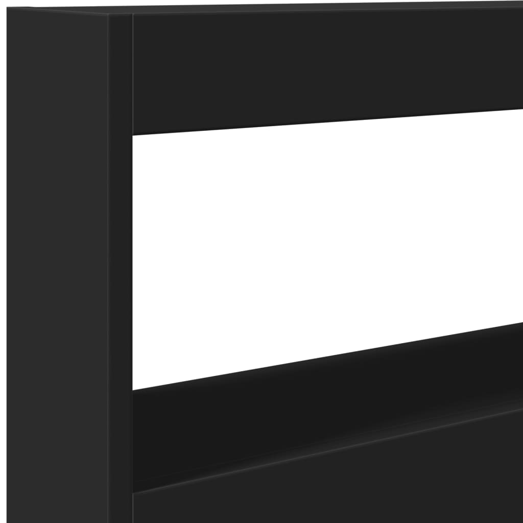 Armoire tête de lit avec LED noir 120x17x102 cm - XIOS