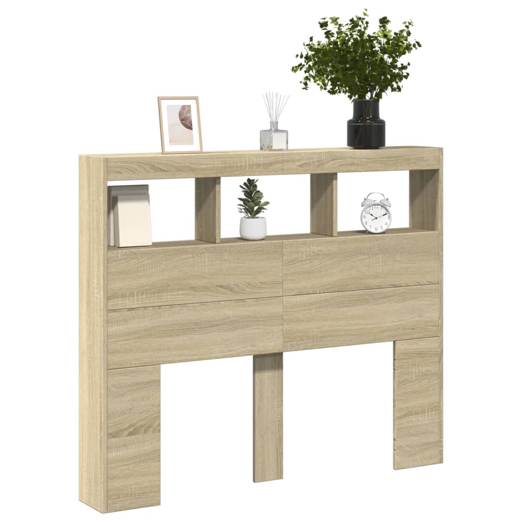 Armoire tête de lit avec LED chêne sonoma 120x17x102 cm - XIOS
