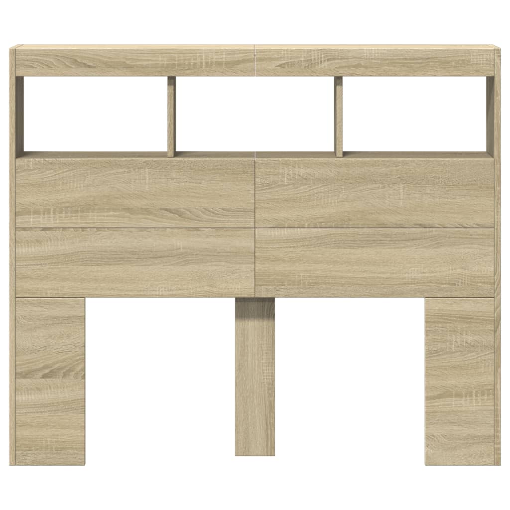 Armoire tête de lit avec LED chêne sonoma 120x17x102 cm - XIOS