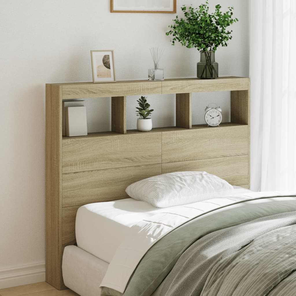 Armoire tête de lit avec LED chêne sonoma 120x17x102 cm - XIOS