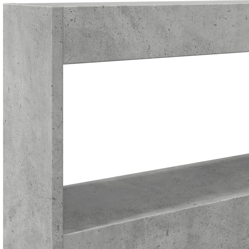Armoire tête de lit avec LED gris béton 120x17x102 cm - XIOS
