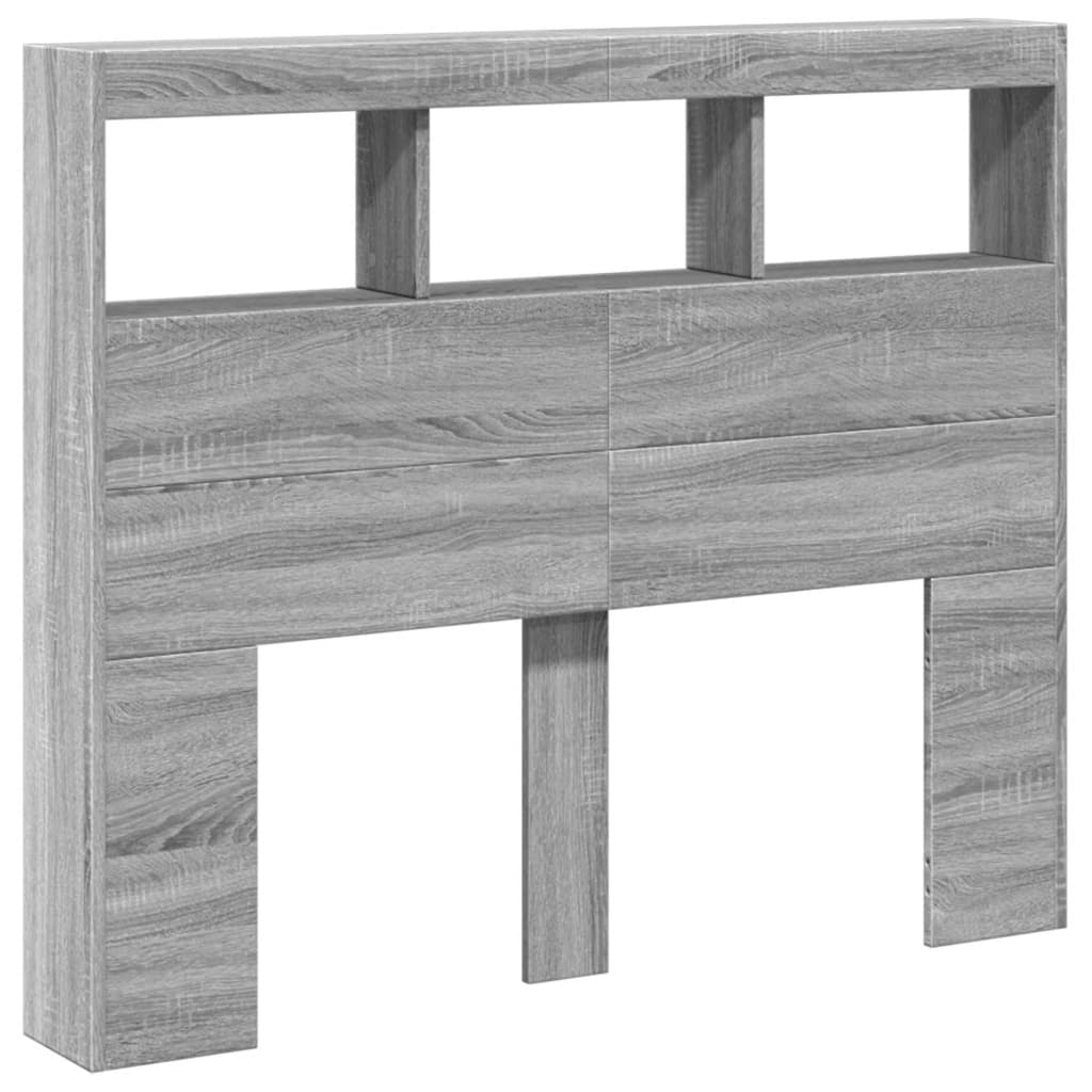 Armoire tête de lit avec LED sonoma gris 120x17x102 cm - XIOS