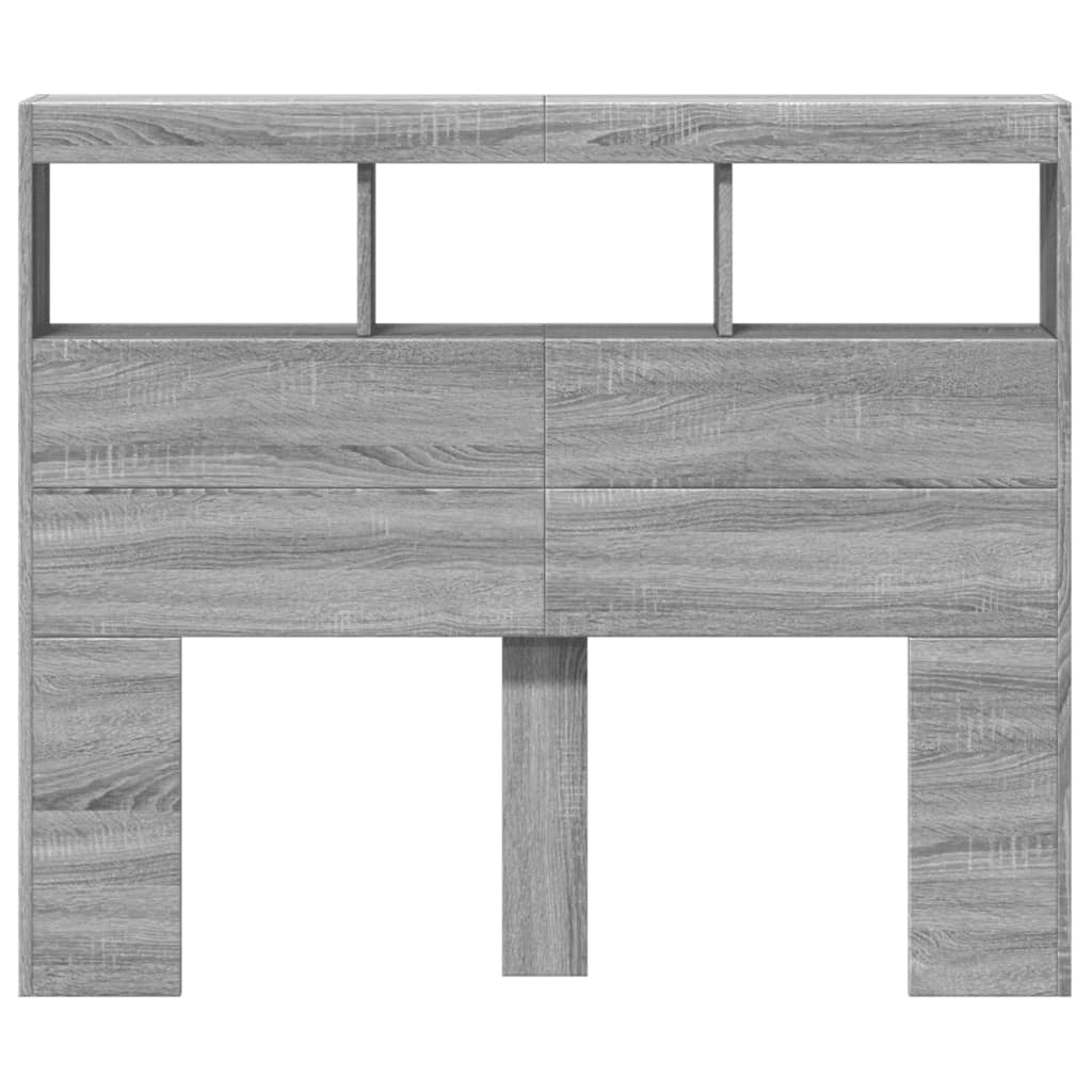 Armoire tête de lit avec LED sonoma gris 120x17x102 cm - XIOS