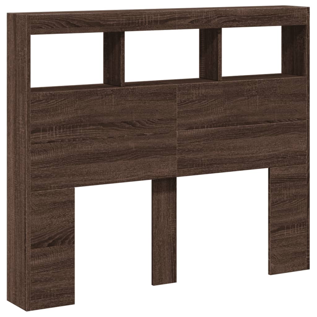 Armoire tête de lit avec LED chêne marron 120x17x102 cm - XIOS