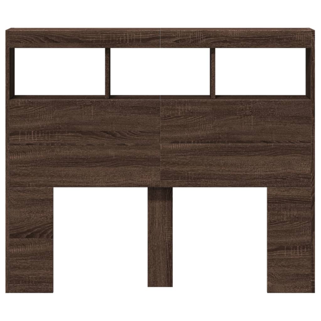 Armoire tête de lit avec LED chêne marron 120x17x102 cm - XIOS