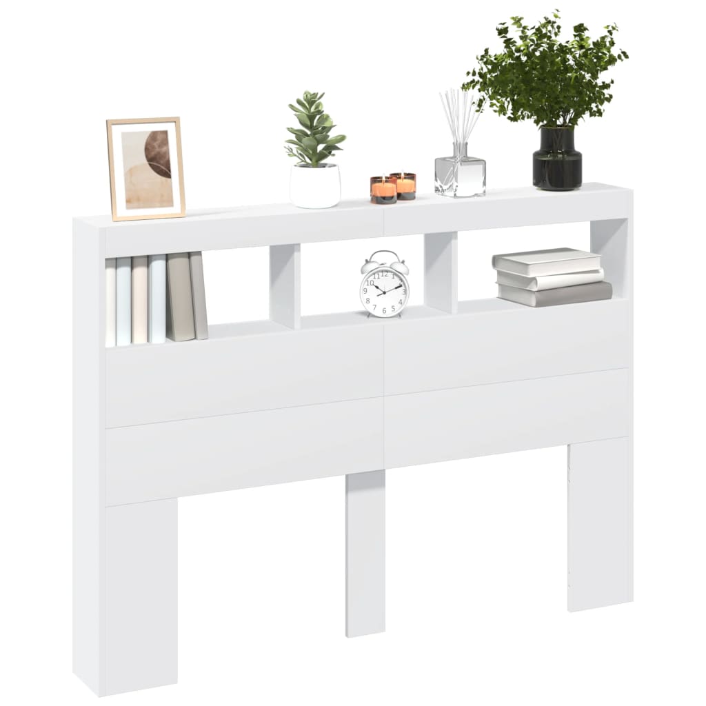 Armoire tête de lit avec LED blanc 140x17x102 cm - XIOS