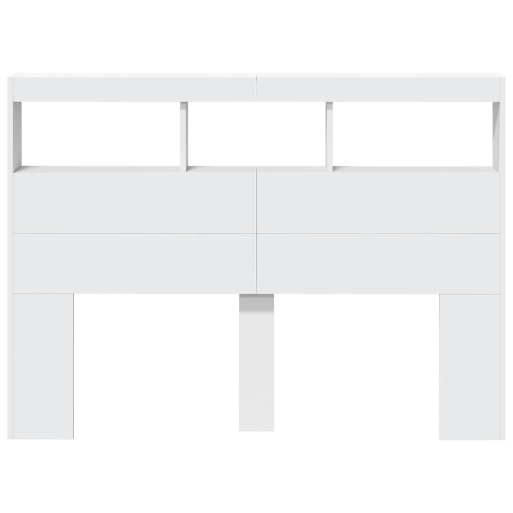 Armoire tête de lit avec LED blanc 140x17x102 cm - XIOS