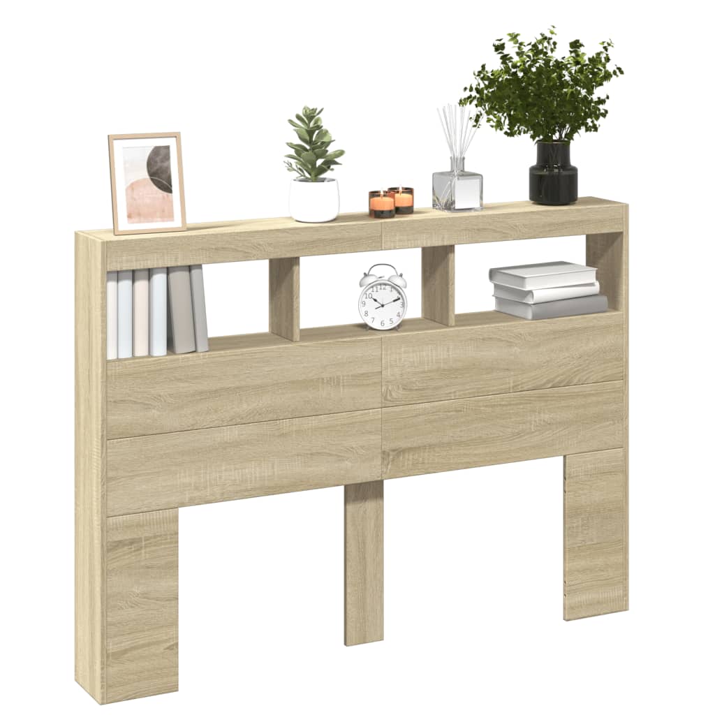 Armoire tête de lit avec LED chêne sonoma 140x17x102 cm - XIOS