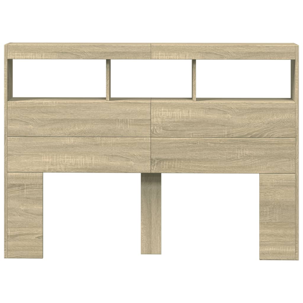 Armoire tête de lit avec LED chêne sonoma 140x17x102 cm - XIOS