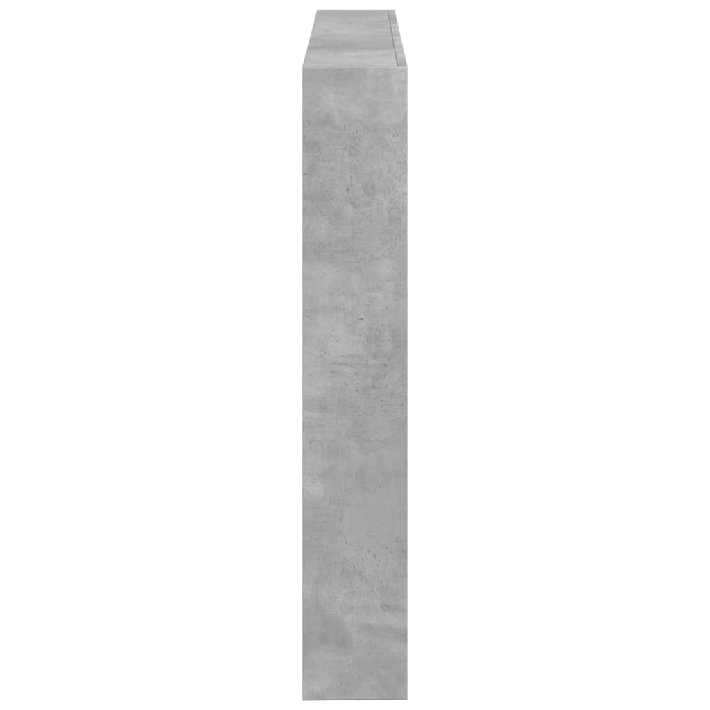 Armoire tête de lit avec LED gris béton 140x17x102 cm - XIOS