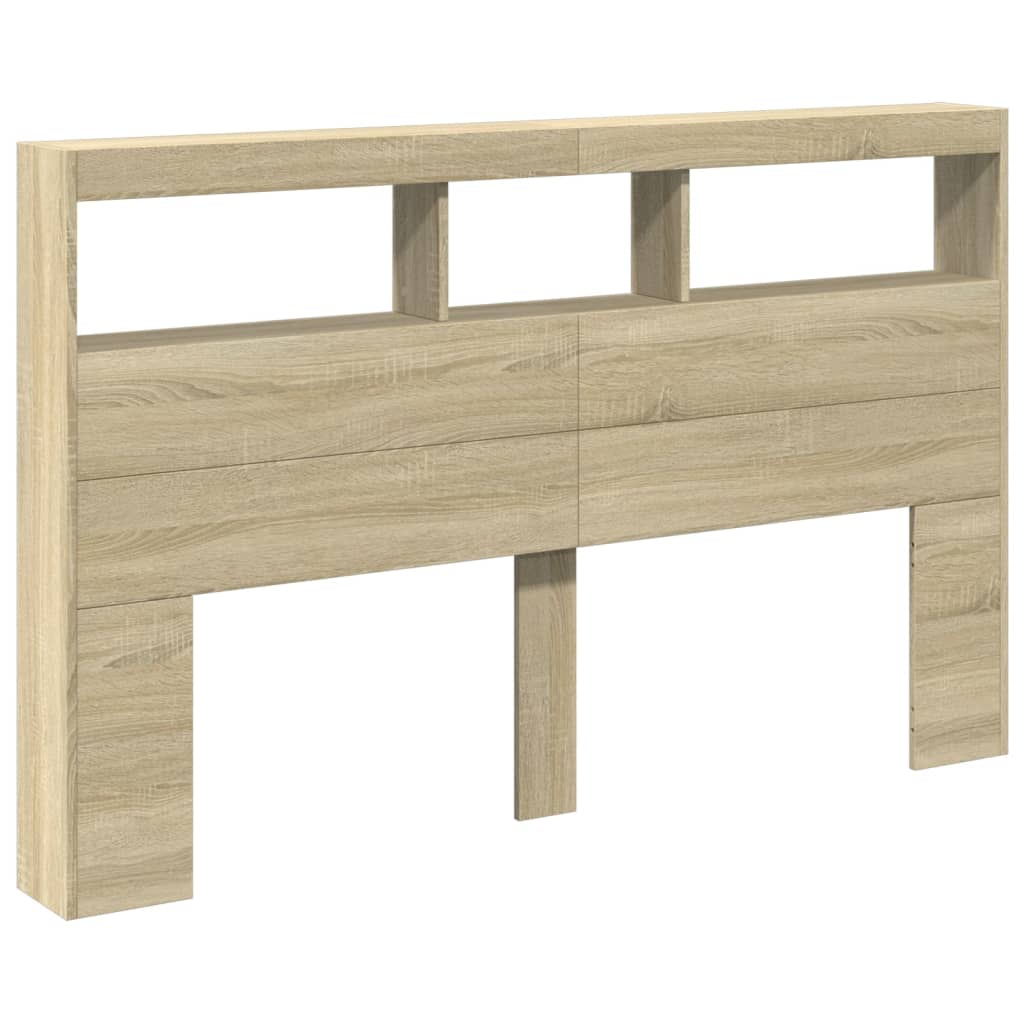 Armoire tête de lit avec LED chêne sonoma 160x17x102 cm - XIOS