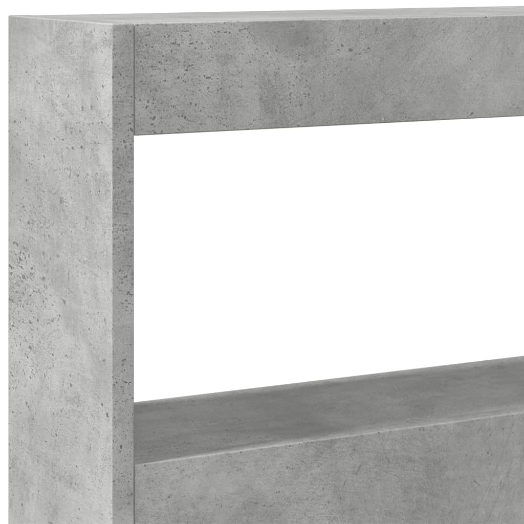 Armoire tête de lit avec LED gris béton 160x17x102 cm - XIOS
