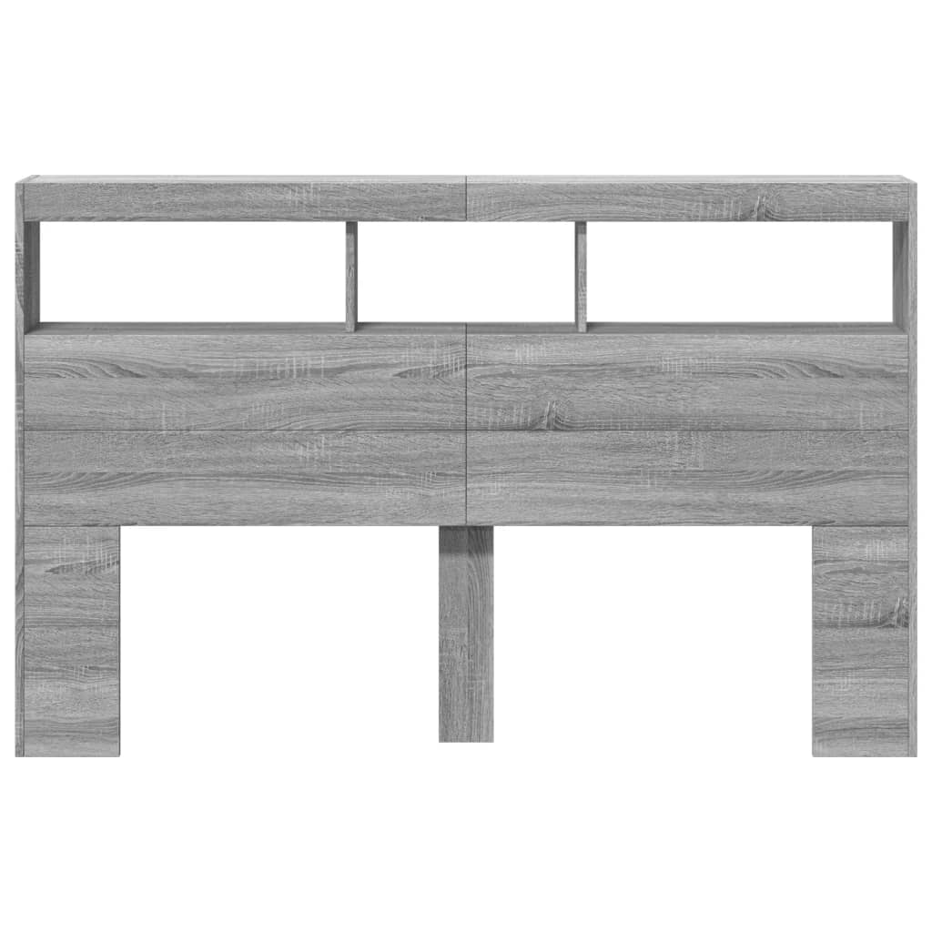 Armoire tête de lit avec LED sonoma gris 160x17x102 cm - XIOS