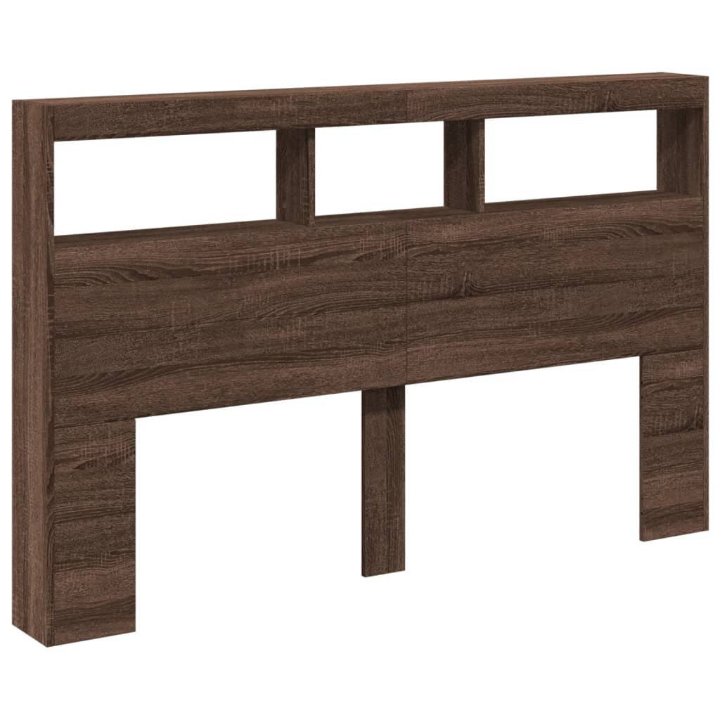 Armoire tête de lit avec LED chêne marron 160x17x102 cm - XIOS