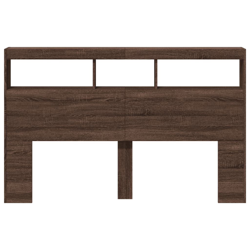 Armoire tête de lit avec LED chêne marron 160x17x102 cm - XIOS