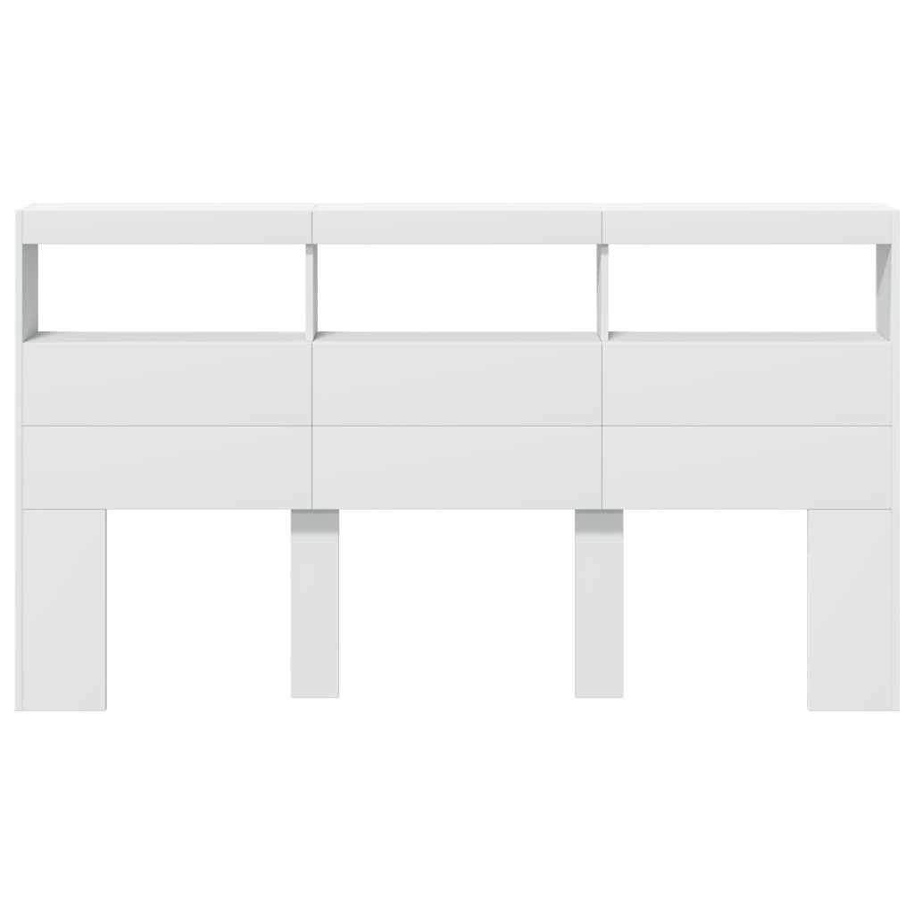 Armoire tête de lit avec LED blanc 180x17x102 cm - XIOS
