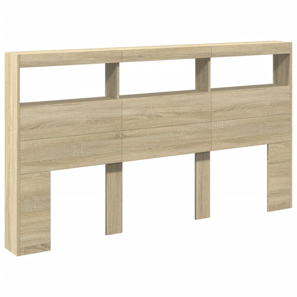 Armoire tête de lit avec LED chêne sonoma 180x17x102 cm - XIOS