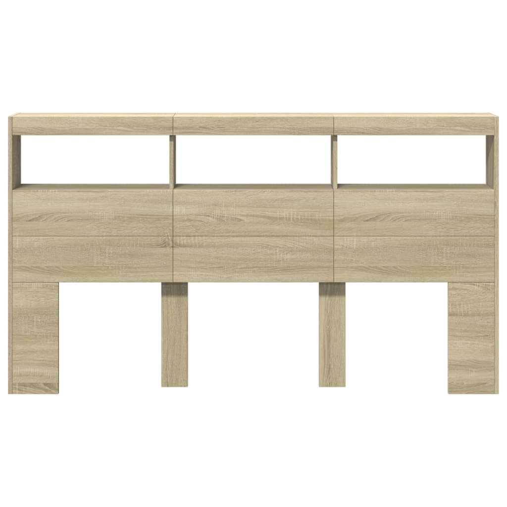 Armoire tête de lit avec LED chêne sonoma 180x17x102 cm - XIOS