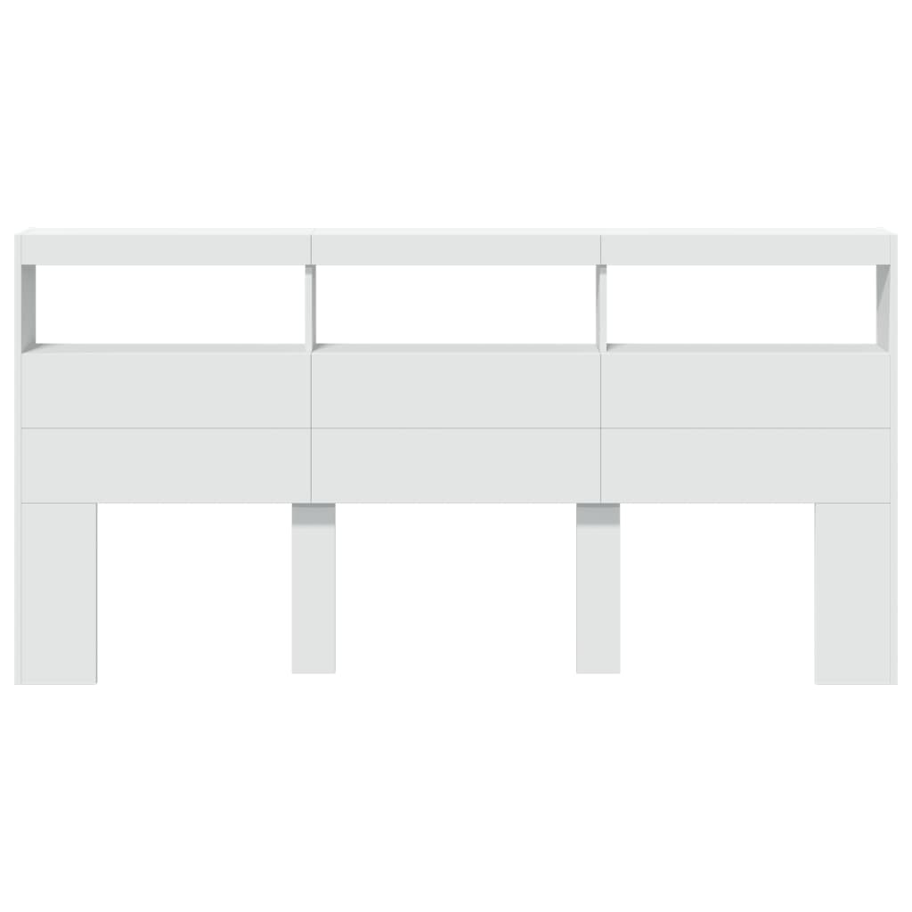Armoire tête de lit avec LED blanc 200x17x102 cm - XIOS