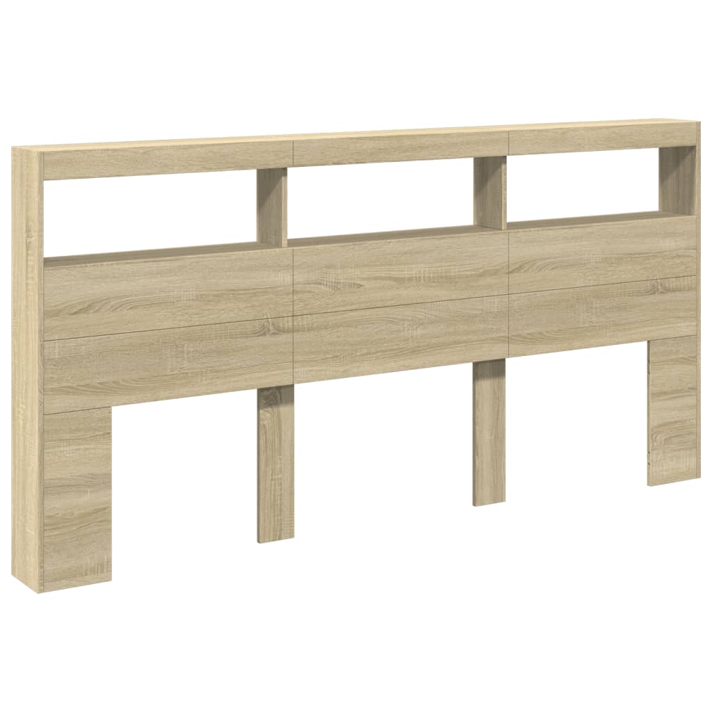 Armoire tête de lit avec LED chêne sonoma 200x17x102 cm - XIOS
