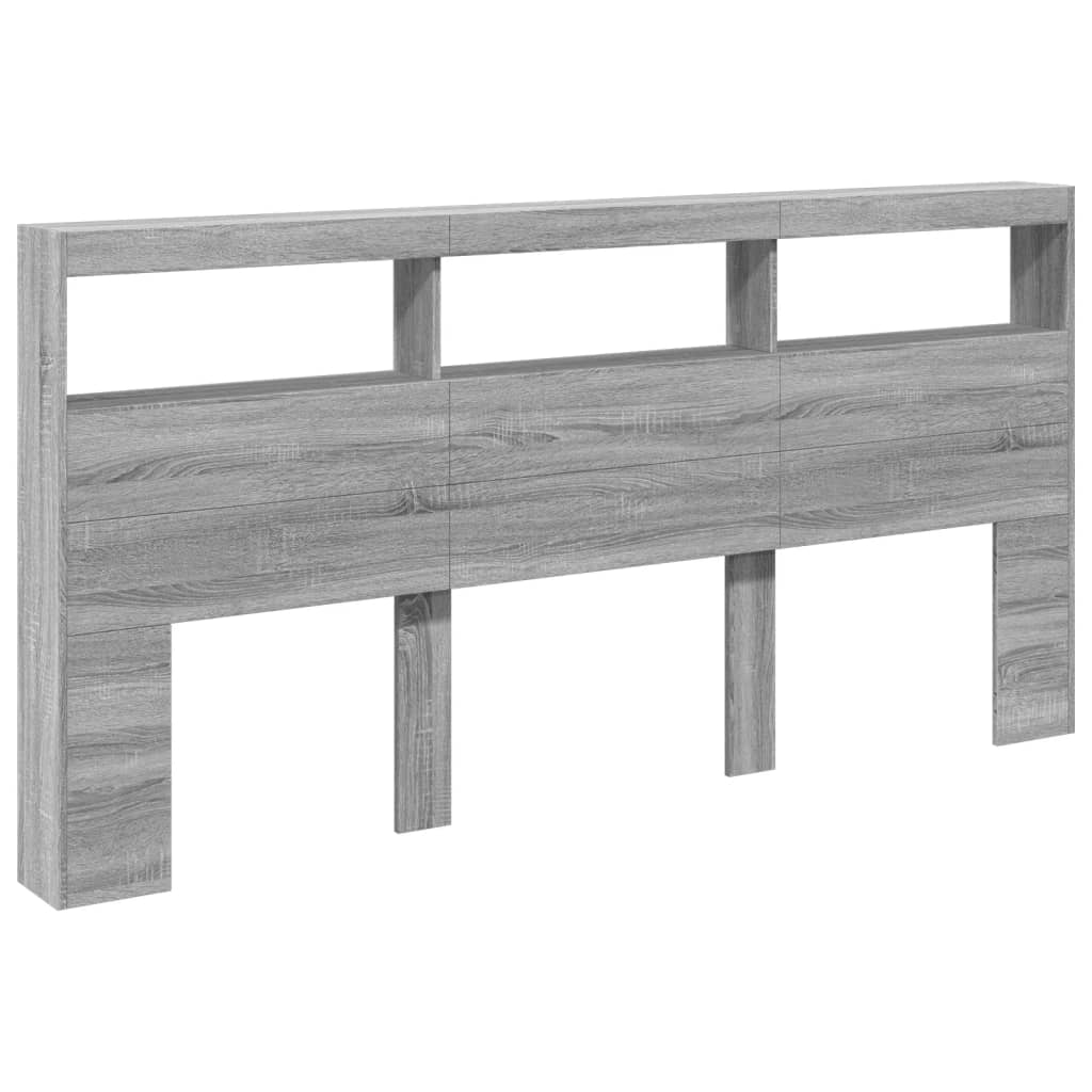 Armoire tête de lit avec LED sonoma gris 200x17x102 cm - XIOS