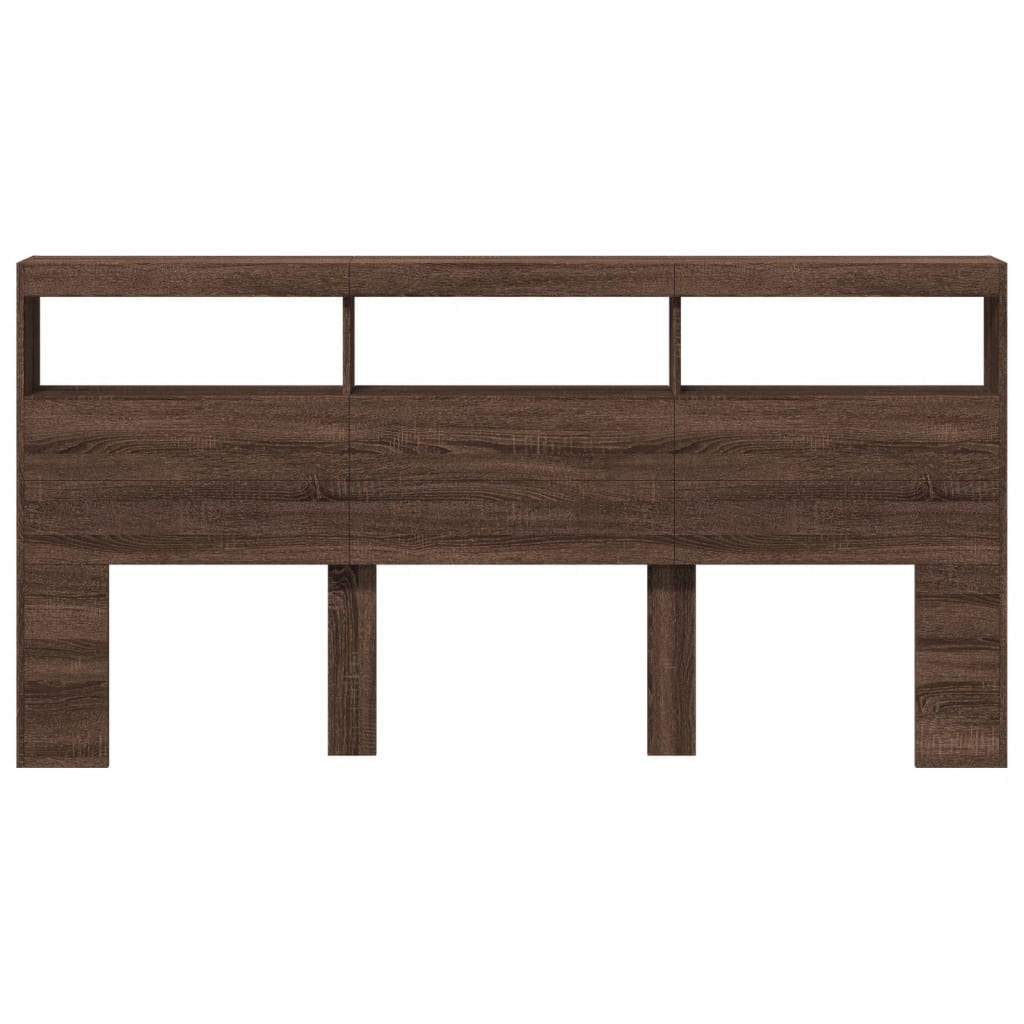 Armoire tête de lit avec LED chêne marron 200x17x102 cm - XIOS