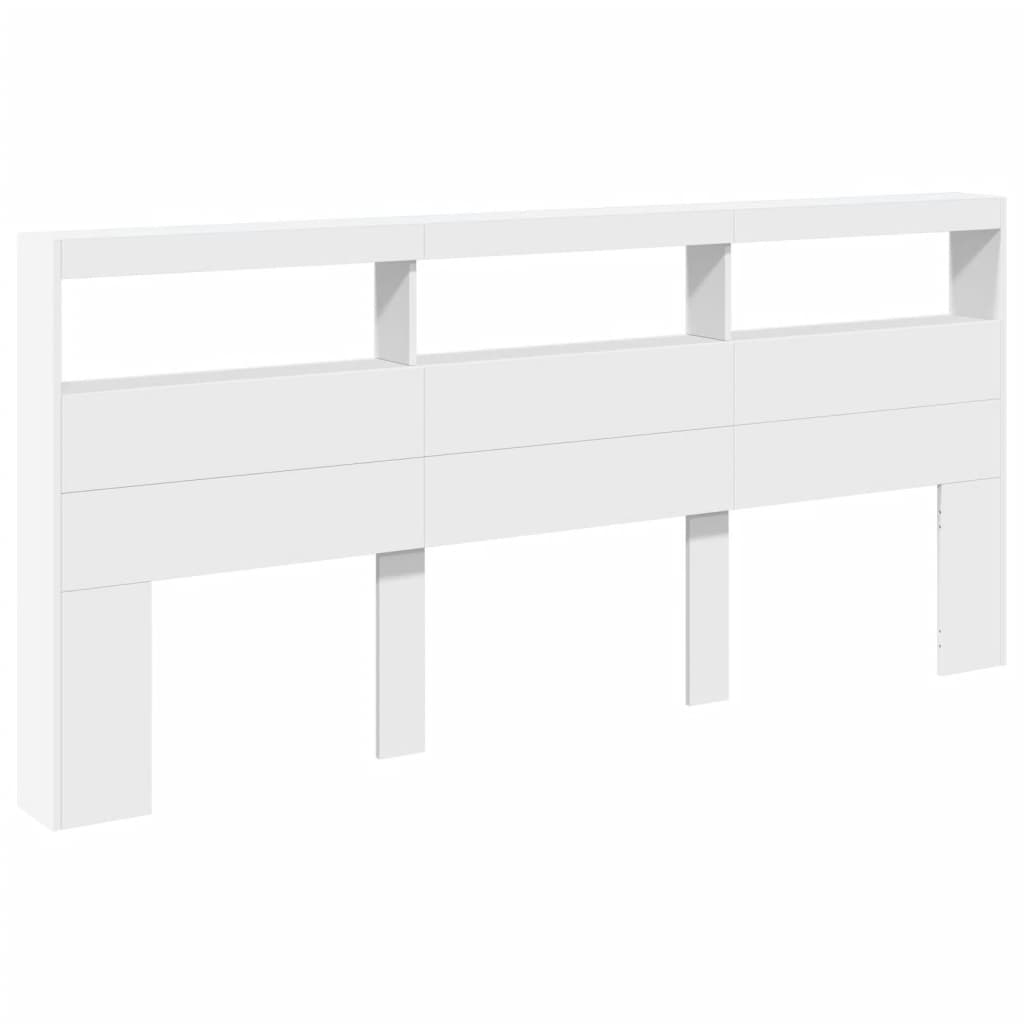 Armoire tête de lit avec LED blanc 220x17x102 cm - XIOS