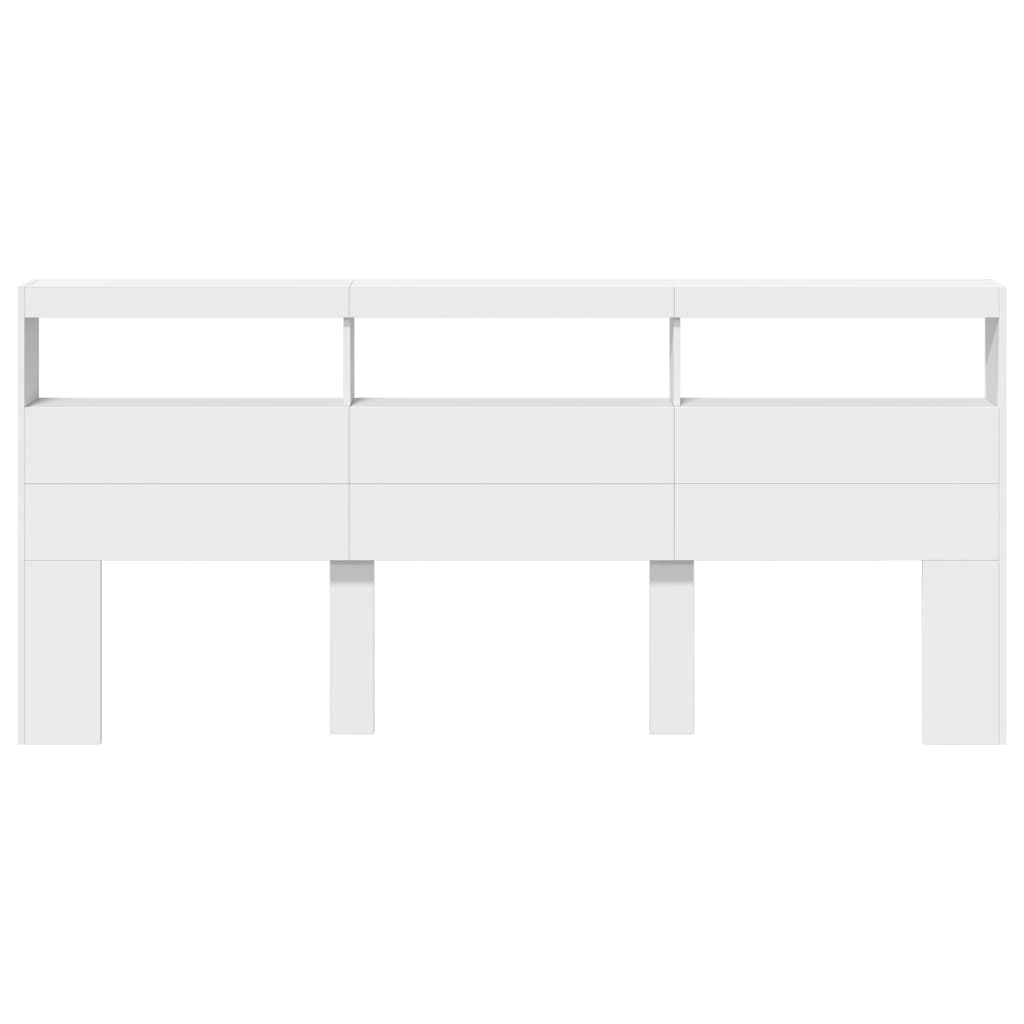 Armoire tête de lit avec LED blanc 220x17x102 cm - XIOS