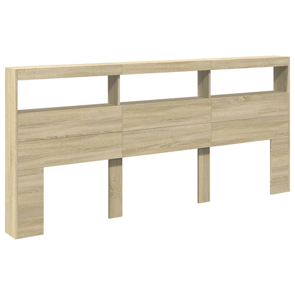 Armoire tête de lit avec LED chêne sonoma 220x17x102 cm - XIOS