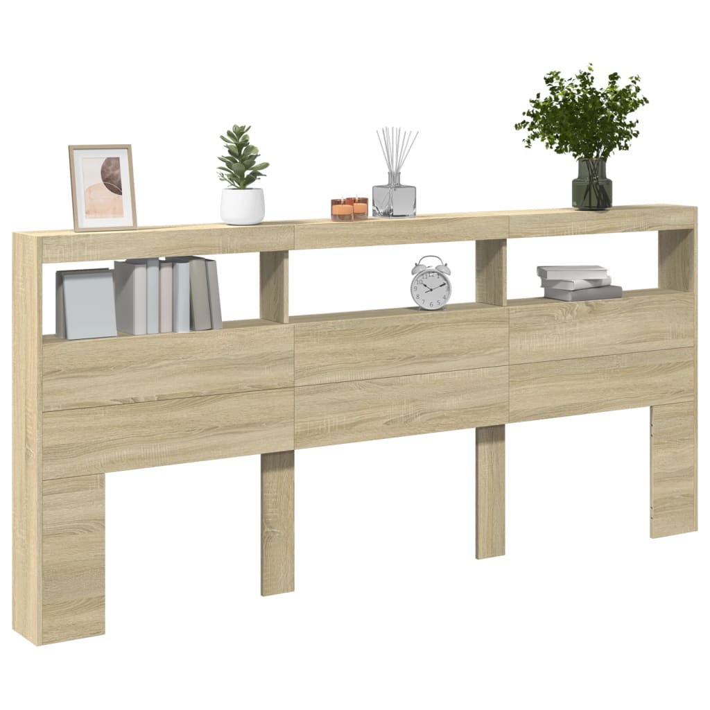 Armoire tête de lit avec LED chêne sonoma 220x17x102 cm - XIOS